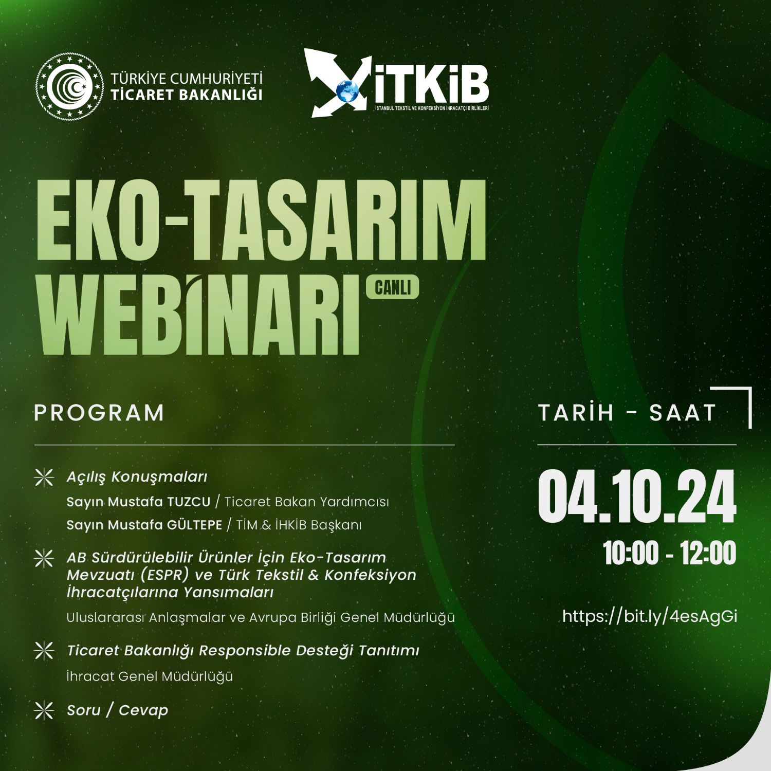 T.C. Ticaret Bakanlığı Eko-Tasarım Webinarı Duyurusu 